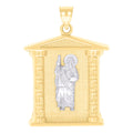 10K Two-tone Gold Mens St. Jude Religious Charm Pendant