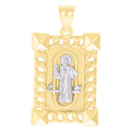 10K Two-tone Gold Mens St. Benedict Religious Pendant