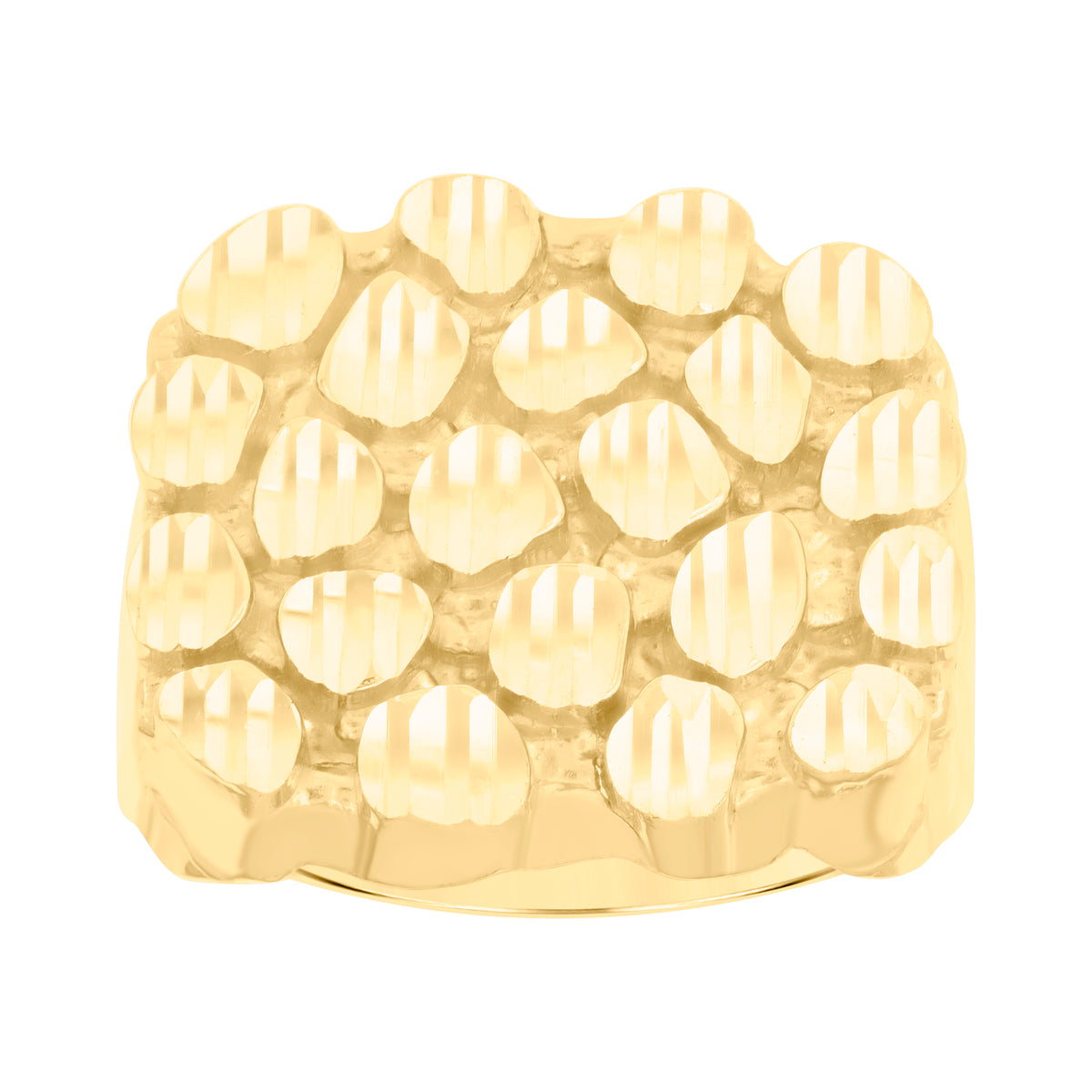 10K Yellow Gold Mens Nugget Fashion Ring