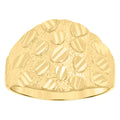 10K Yellow Gold Mens Nugget Fashion Ring