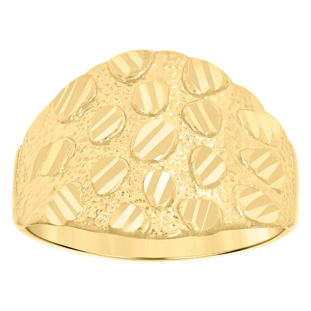 10K Yellow Gold Mens Nugget Fashion Ring