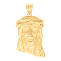 10K Yellow Gold Mens Cubic-Zirconia Jesus Religious Charm Pendant