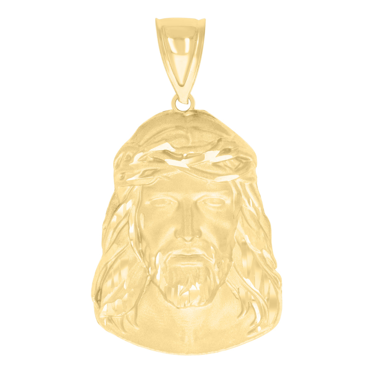 10K Yellow Gold Mens Jesus Religious Charm Pendant