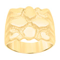 10K Yellow Gold Mens Nugget Fashion Ring