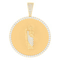 10K Yellow Gold Mens Cubic-Zirconia St. Jude Religious Charm Pendant