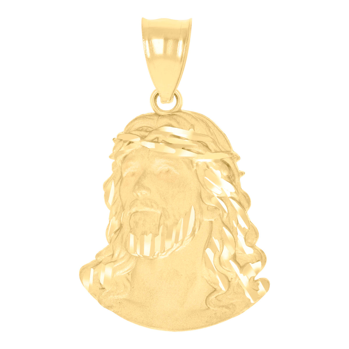 10K Yellow Gold Mens Jesus Religious Charm Pendant
