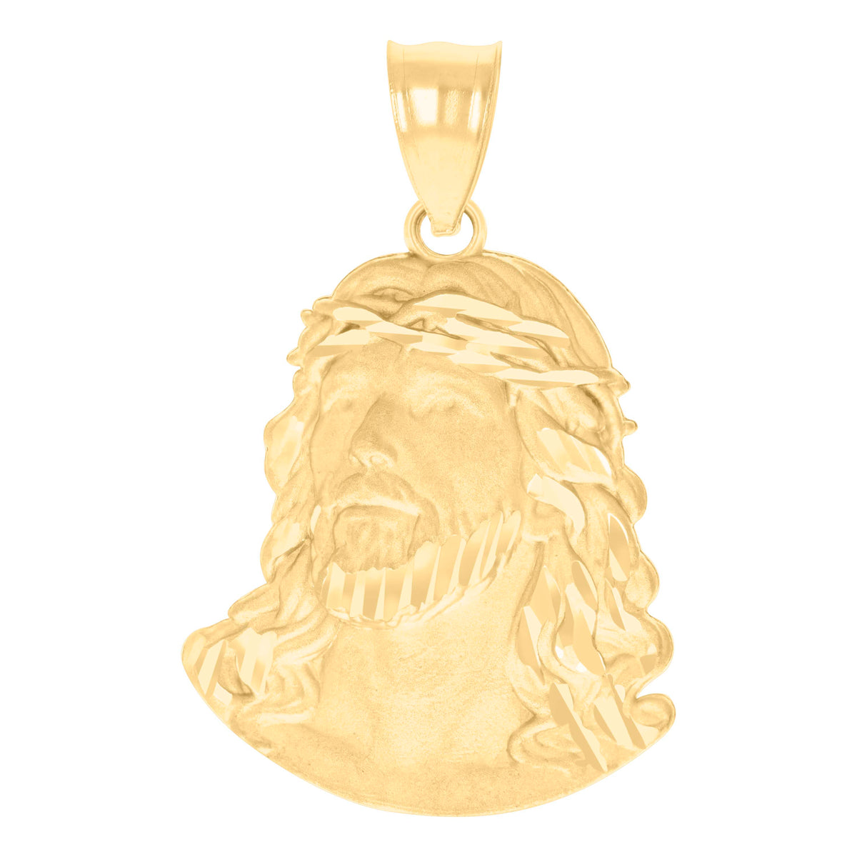 10K Yellow Gold Mens Jesus Religious Charm Pendant