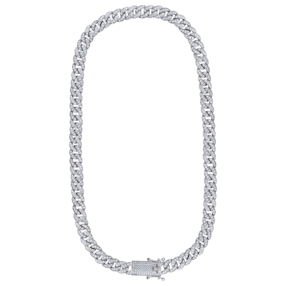 925 Sterling Silver 17.13ct Moissanite 9mm Miami Cuban Chain Size 20 Inches