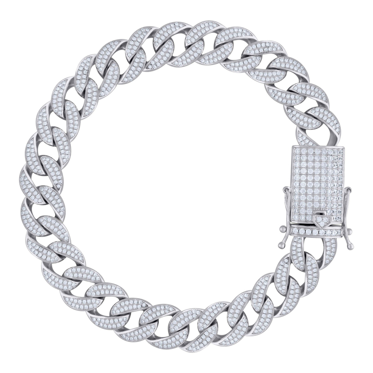 925 Sterling Silver Moissanite 12mm Miami Cuban Chain