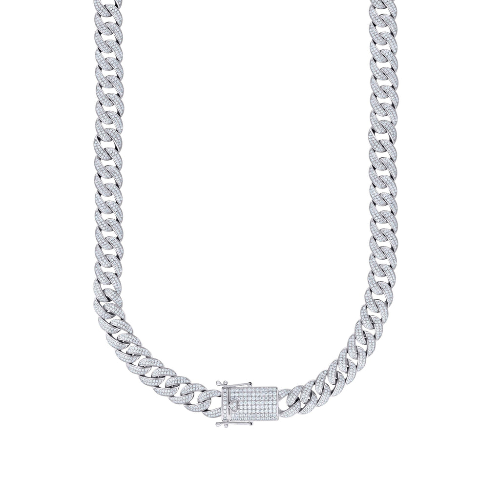 925 Sterling Silver Moissanite 12mm Miami Cuban Chain