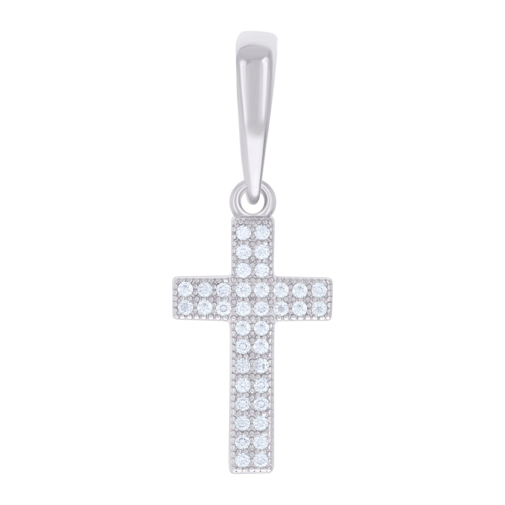 925 Sterling Silver Mens 1.2ct Moissanite Cross Religious Charm Pendant