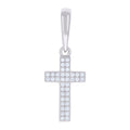 925 Sterling Silver Mens 1.2ct Moissanite Cross Religious Charm Pendant