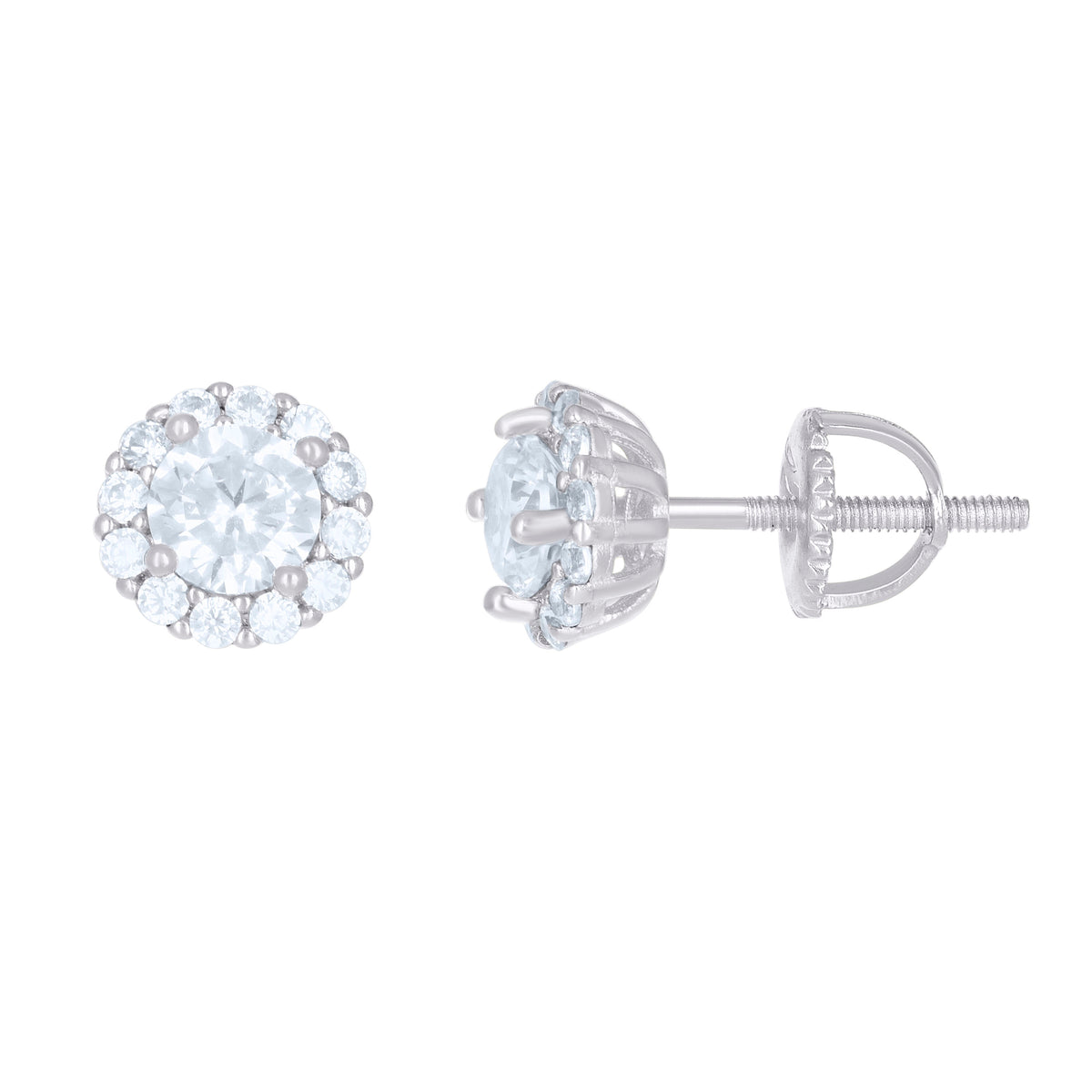 925 Sterling Silver Womens Moissanite 1.29Ct Stud Earrings
