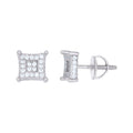 925 Sterling Silver Womens Moissanite 0.48Ct Square Stud Earrings