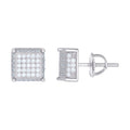 925 Sterling Silver Womens Moissanite 0.80Ct Square Stud Earrings