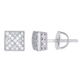 925 Sterling Silver Womens Moissanite 0.21Ct Square Stud Earrings