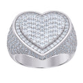 925 Sterling Silver Womens Moissanite 2.69Ct Heart Ring