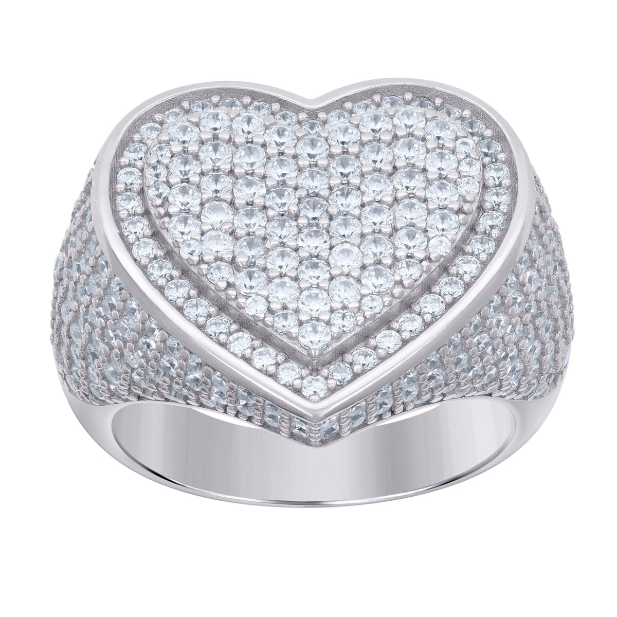 925 Sterling Silver Womens Moissanite 2.69Ct Heart Ring