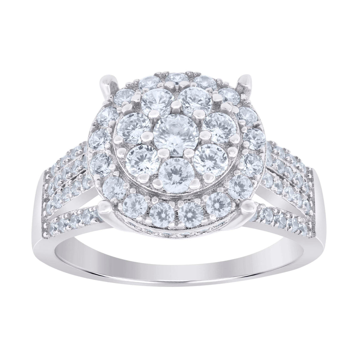 925 Sterling Silver Womens Moissanite 0.76Ct Engagement Ring