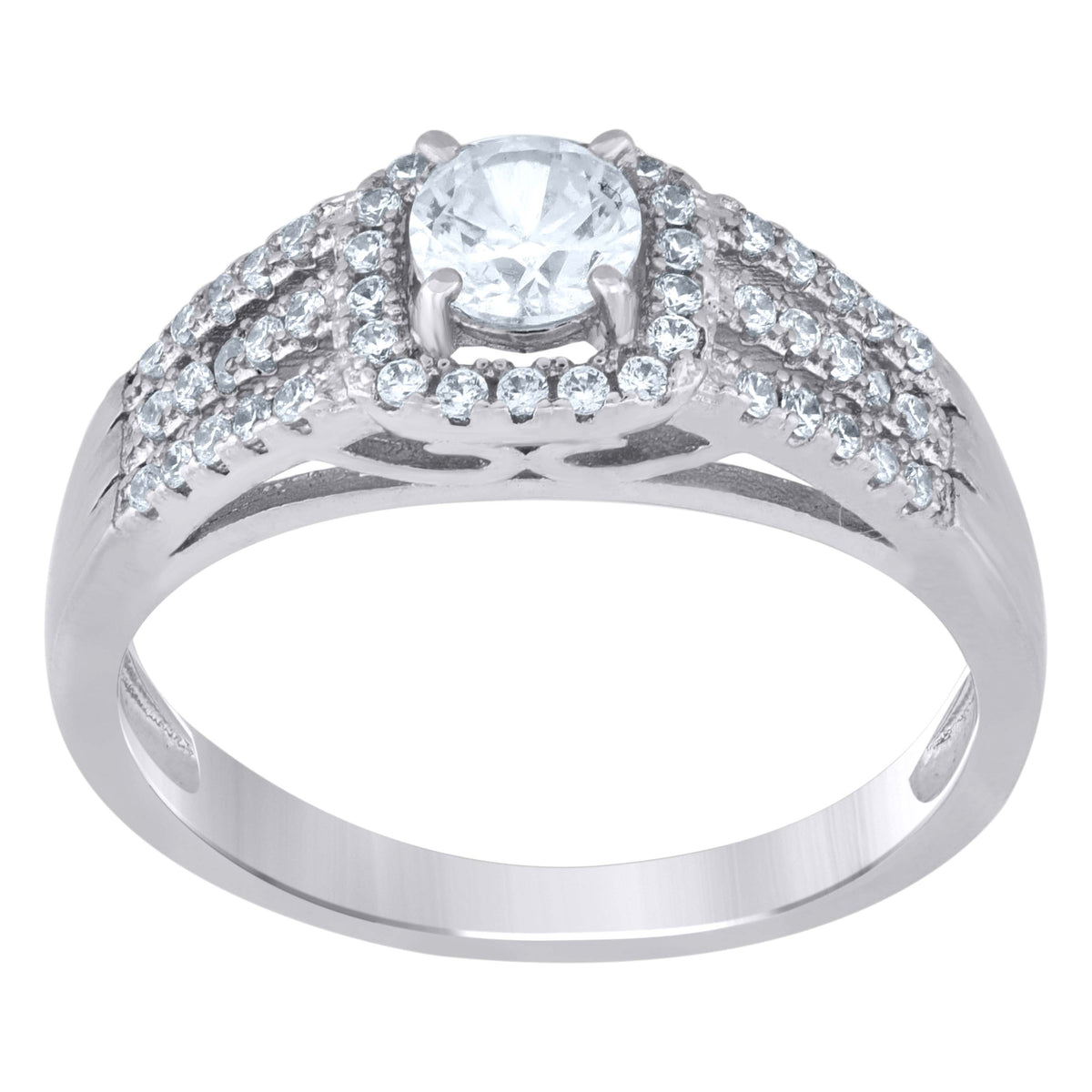 925 Sterling Silver Womens Moissanite 0.90Ct Fashion Ring Size 6