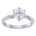 925 Sterling Silver Womens Moissanite 1.26Ct Solitaire Engagement Ring Size 7