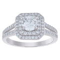 925 Sterling Silver Womens Moissanite 1.22Ct Engagement Ring Size 8