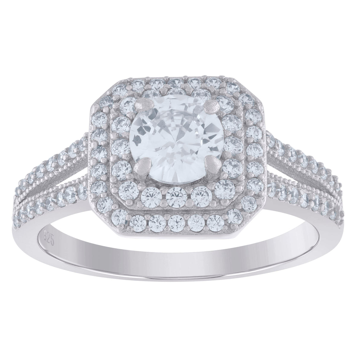 925 Sterling Silver Womens Moissanite 1.22Ct Engagement Ring Size 8