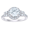 925 Sterling Silver Womens Moissanite 1.84Ct Engagement Ring