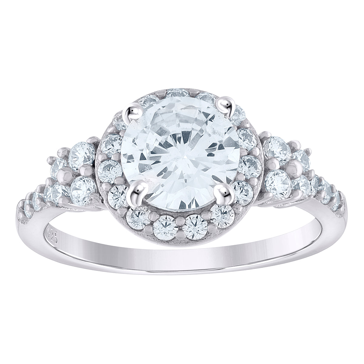 925 Sterling Silver Womens Moissanite 1.84Ct Engagement Ring