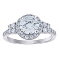 925 Sterling Silver Womens Moissanite 1.84Ct Engagement Ring Size 9