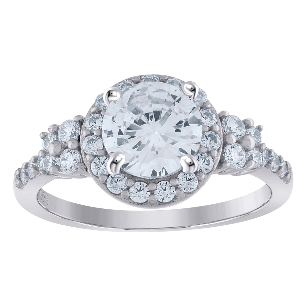 925 Sterling Silver Womens Moissanite 1.84Ct Engagement Ring Size 9
