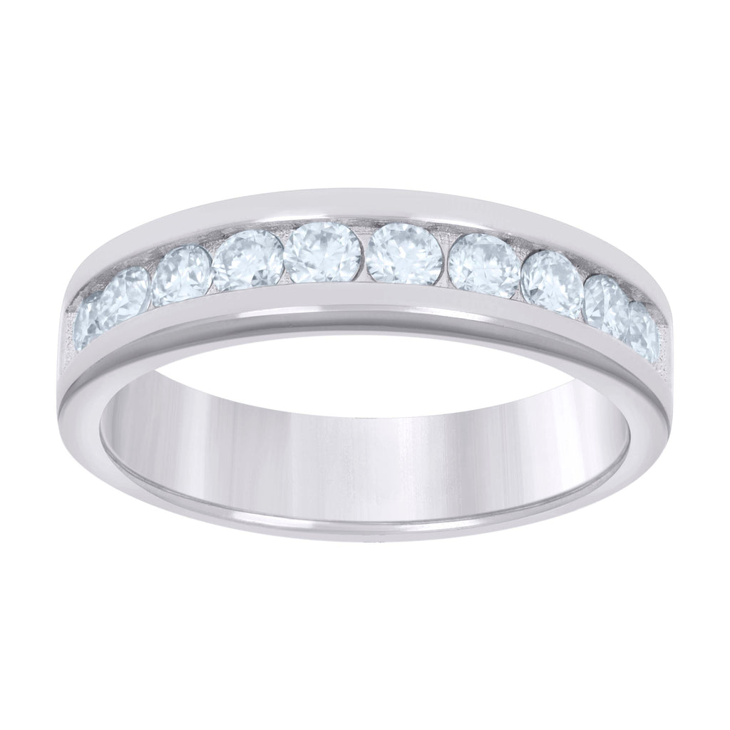 925 Sterling Silver Womens Moissanite 0.75Ct Wedding Band Ring Size 8