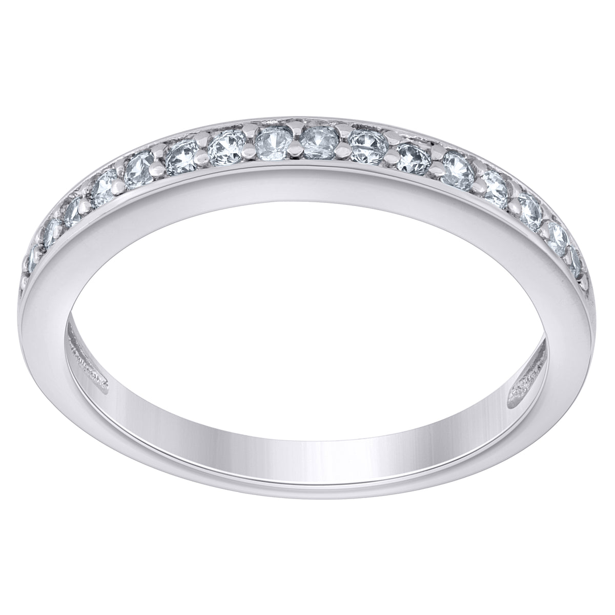925 Sterling Silver Womens Moissanite 0.23Ct Wedding Band Ring