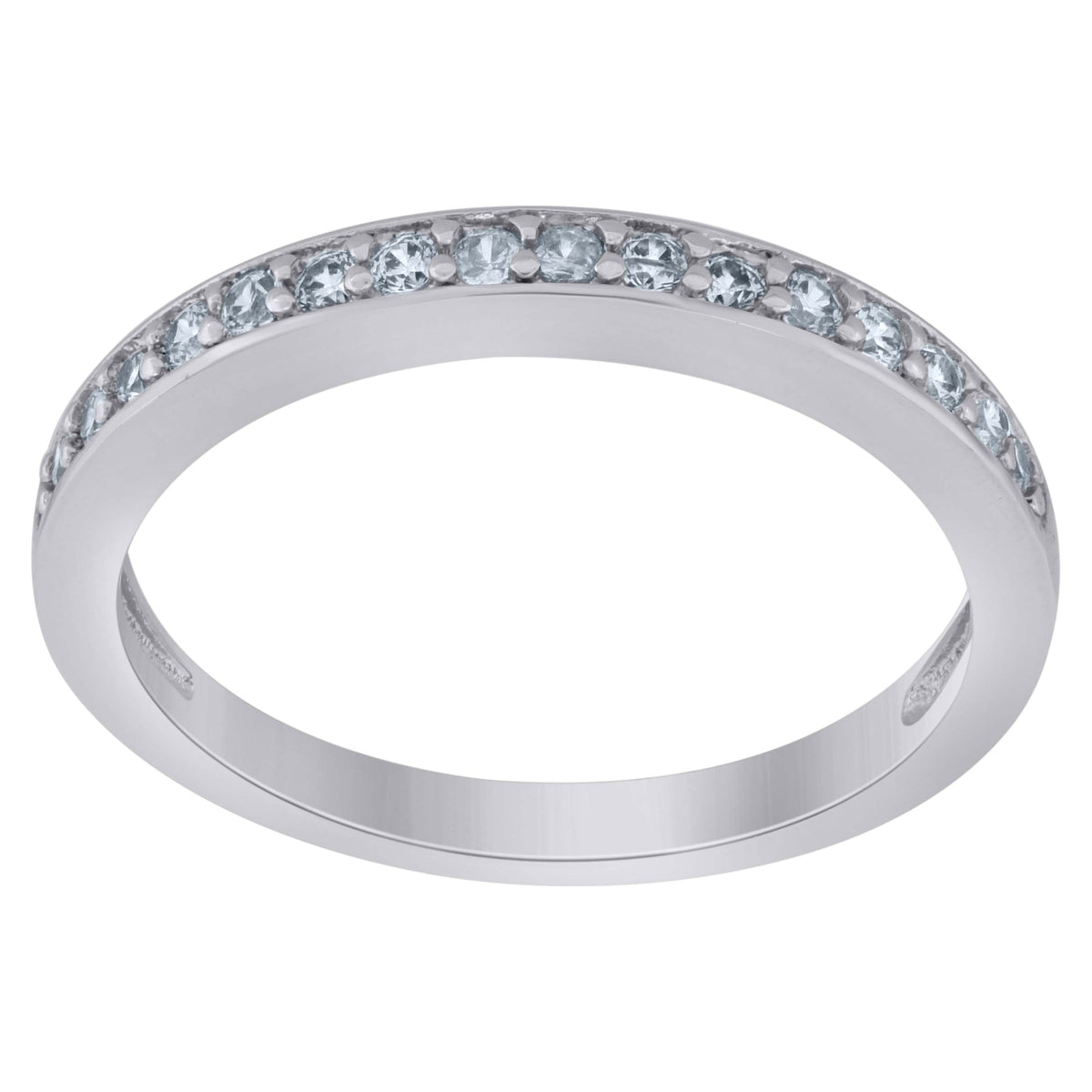 925 Sterling Silver Womens Moissanite 0.23Ct Wedding Band Ring Size 9