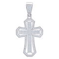 925 Sterling Silver Mens Moissanite 1.20ct Cross Religious Pendant