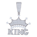 925 Sterling Silver Mens Moissanite 1.03ct KING Talking Fashion Pendant