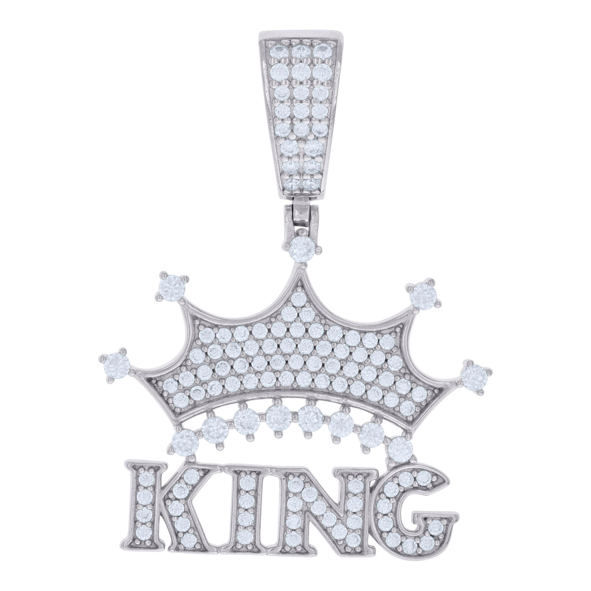 925 Sterling Silver Mens Moissanite 1.03ct KING Talking Fashion Pendant