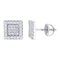 925 Sterling Silver Womens Moissanite 0.53Ct Square Stud Earrings