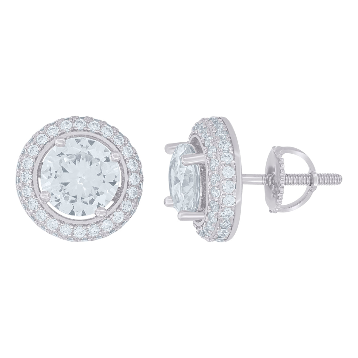 925 Sterling Silver Womens Moissanite 2.48Ct Stud Earrings