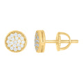 925 Sterling Silver Womens Yellow-tone 0.20ct Moissanite Fashion Stud Earrings