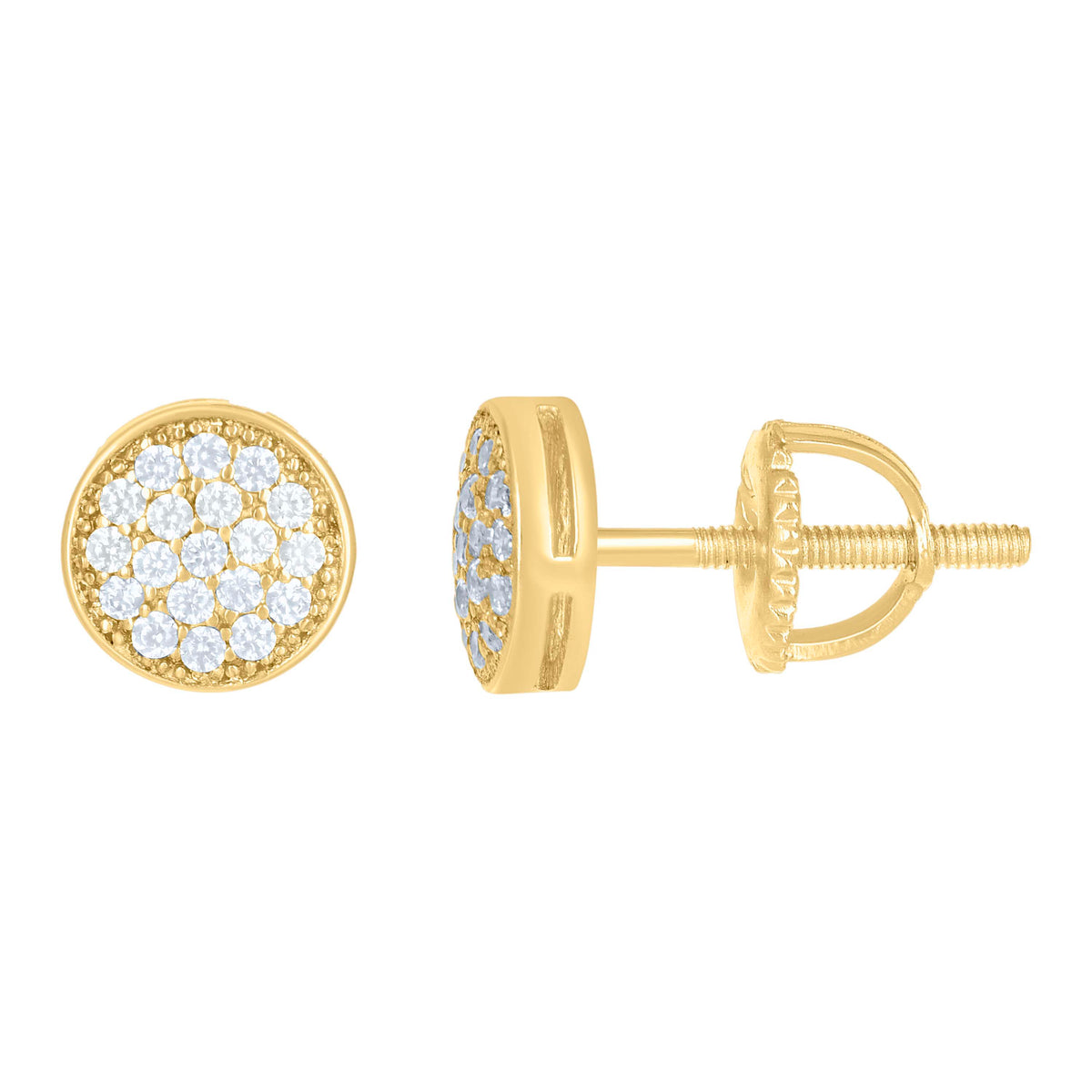 925 Sterling Silver Womens Yellow-tone 0.20ct Moissanite Fashion Stud Earrings