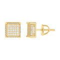 925 Sterling Silver Womens Yellow-tone 0.8ct Moissanite Square Fashion Stud Earrings