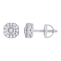 925 Sterling Silver Womens 0.20ct Moissanite 6.6mm Octagon Fashion Stud Earrings Screw Back