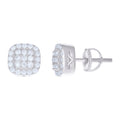 925 Sterling Silver Womens Moissanite 0.94Ct Square Stud Earrings