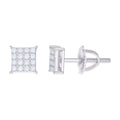 925 Sterling Silver Womens 1.1ct Moissanite Square Fashion Stud Earrings