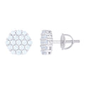925 Sterling Silver Womens 0.76ct Moissanite Octagon Stud Earrings