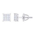 925 Sterling Silver Womens 0.13ct Moissanite Square Fashion Stud Earrings