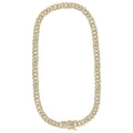 925 Sterling Silver Yellow-tone Moissanite 9mm Miami Cuban Chain