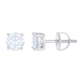 925 Sterling Silver Womens 1.60ct Moissanite 6mm Stud Earrings Screw Back