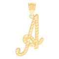 14K Gold Initial Pendent A